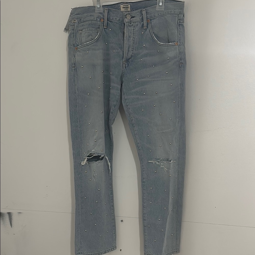 Citizens of humanity Emerson slim boyfriend vintage jeans with studs size 26